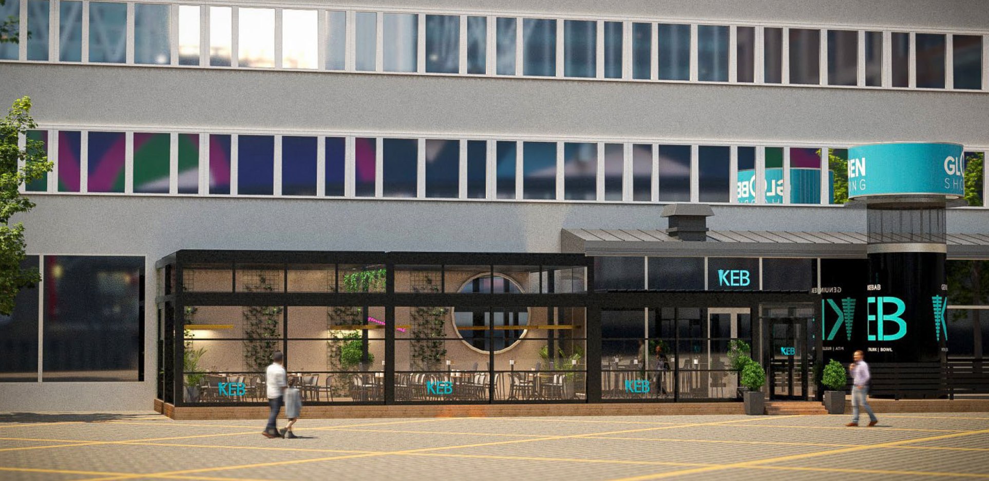 3D-visualisering och fasadskyltning från ett projekt av PS Skylt & Inredning