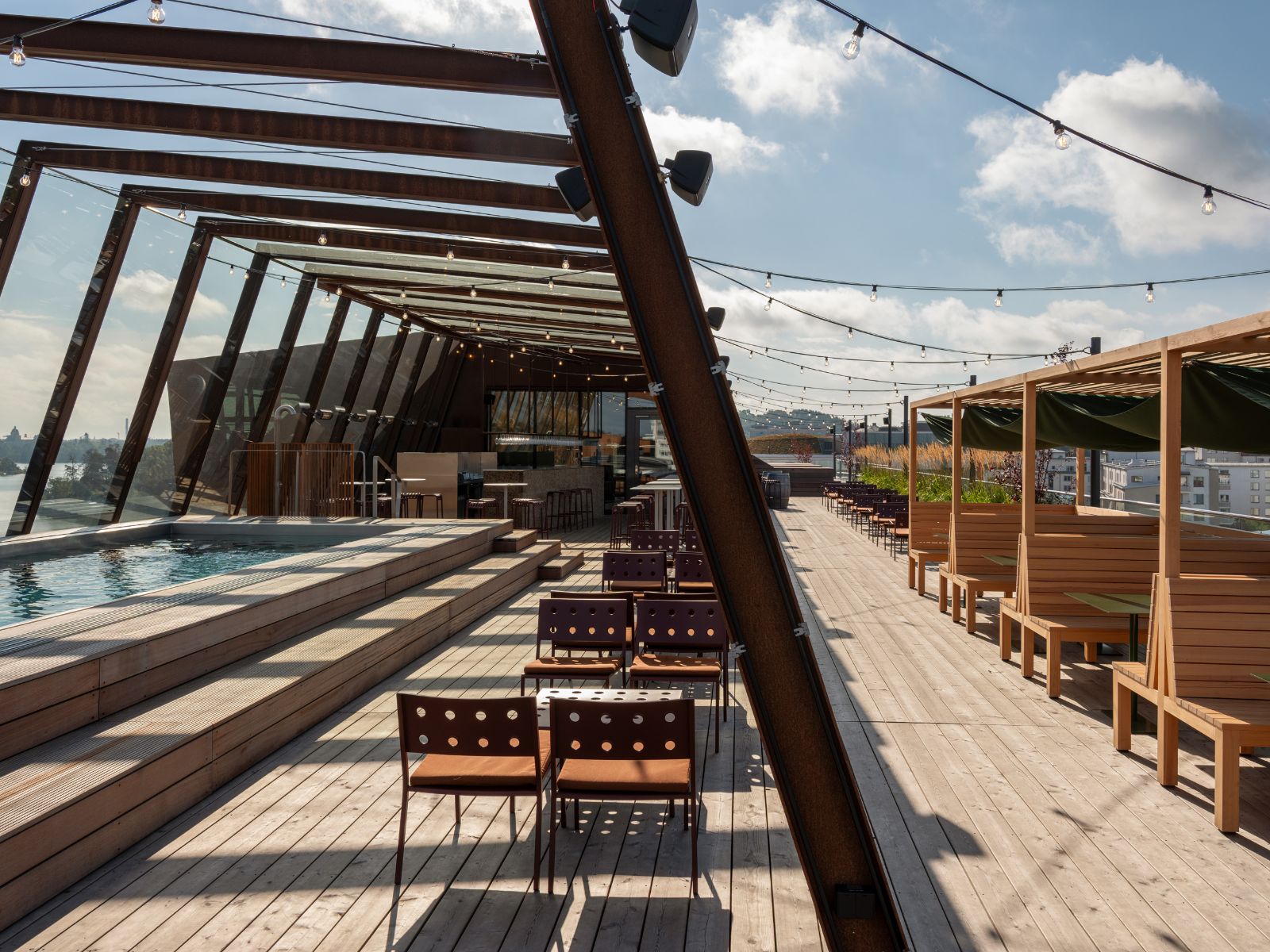 Solskydd varme pa winery hotels takterrass — foto 1